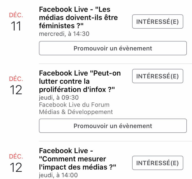 Suivre les conférences en direct sur Facebook