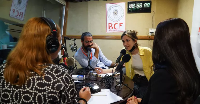 Production de podcasts dans les camps de réfugiés de Khanke et Domiz en Irak